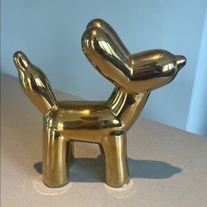 Gold Jeff Koons style reindeer decor